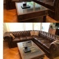Chesterfield Eckgarnitur mit Schlaffunktion