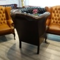 Chesterfield Ohrensessel Queen Aniline Leder Pull Up Chestnut