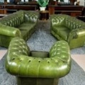 Chesterfield Luxus Leder Garnitur 3+2+1 Set