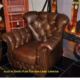 Chesterfield Set Chestnut 3+2+1 HAMILTON Aniline Rinder Leder Pull Up