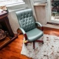 Chesterfield  Büro Leder Stuhl in Englisch Grün