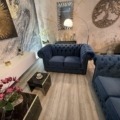 Chesterfield  Samt 3+2+1 Farbe Blau