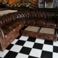 Chesterfield Eckgarnitur mit Schlaffunktion