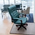 Chesterfield  Büro Leder Stuhl in Englisch Grün