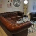 Chesterfield Ecke 290 x 240 Aniline Luxus Rinder Narben Leder