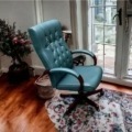 Chesterfield  Büro Leder Stuhl in Englisch Grün
