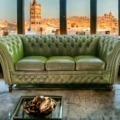 Chesterfield Luxus Leder Garnitur 3+2+1 Set