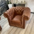 Chesterfield Set Chestnut 3+2+1 HAMILTON Aniline Rinder Leder Pull Up