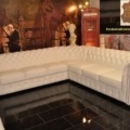 Chesterfield Garnitur 280×280 Ecke Weiß