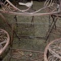 Garten Sitzgruppe aus Eisen verkupfert Tisch 4 Stühle