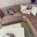Chesterfield Ecksofa Samt Velours