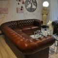 Chesterfield Ecke 290 x 240 Aniline Luxus Rinder Narben Leder