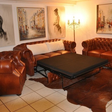 Chesterfield Glenwood +Bett de Luxe 3+2+1