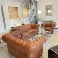 Chesterfield Set Chestnut 3+2+1 HAMILTON Aniline Rinder Leder Pull Up