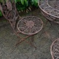 Garten Sitzgruppe aus Eisen verkupfert Tisch 4 Stühle