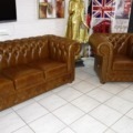 Chesterfield William 3+2+1 Garnitur Weiches Aniline S Leder