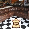 Chesterfield Eckgarnitur mit Schlaffunktion