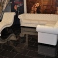 Chesterfield Garnitur 280×280 Ecke Weiß