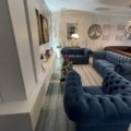 Chesterfield  Samt 3+2+1 Farbe Blau