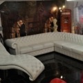 Chesterfield Garnitur 280×280 Ecke Weiß
