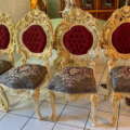 Esszimmer Barock Louis XV 4 Stühle + Tisch
