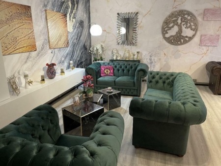 Chesterfield  Samt 3+2+1