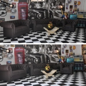 Chesterfield Classic  3+2+1 Set Schwarz