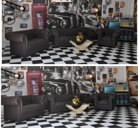 Chesterfield Classic  3+2+1 Set Schwarz