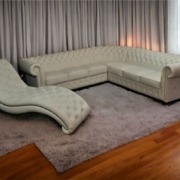 Chesterfield Garnitur 280×280 Ecke Weiß