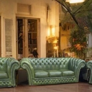 Chesterfield Luxus Leder Garnitur 3+2+1 Set