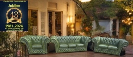 Chesterfield Luxus Leder Garnitur 3+2+1 Set
