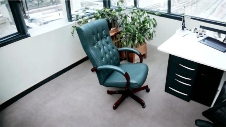 Chesterfield  Büro Leder Stuhl in Englisch Grün