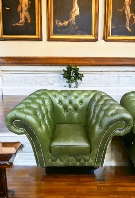 Chesterfield Luxus Leder Sessel
