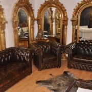 Chesterfield Luxus Aniline Leder 3-2-1