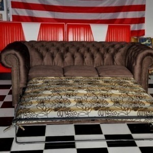 Chesterfield Schlaf 3er Sitz Bett-Sofa
