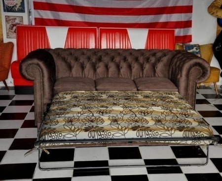 Chesterfield Schlaf 3er Sitz Bett-Sofa
