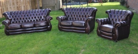 Chesterfield Möbel Set 3-2-1